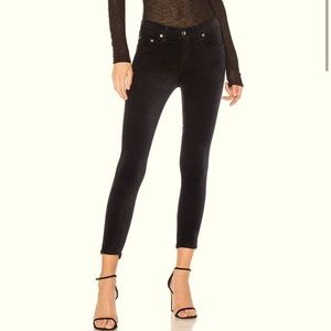 Rag & Bone Ame Velvet Skinny Jean in Black